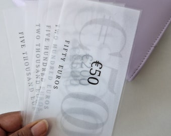 Euro prop money Matte / Glossy | Laminated euro placeholder| Tijdelijke aanduiding voor 50, 100, 200, 500, 1000, 2000, 5000, 10000 euro
