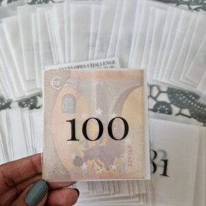 100 Umschläge Challenge Euro 100-Umschläge-Challenge 100 Pergamentumschläge 100 weiße Umschläge Laminated vellum