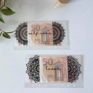 A6 Personalised Glossy mandala cash envelopes, cash enveloppen, gelamineerde enveloppen, gepersonaliseerde enveloppen, euro geldenveloppen
