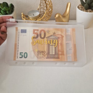 A6 rits cash enveloppen Gepersonaliseerde A6 rits enveloppen A6 zip cash envelop afbeelding 2