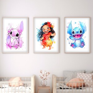 Disney Lilo and Stitch Kids Personalised Wall Art Bedroom Print Girl Boy  Gift uk