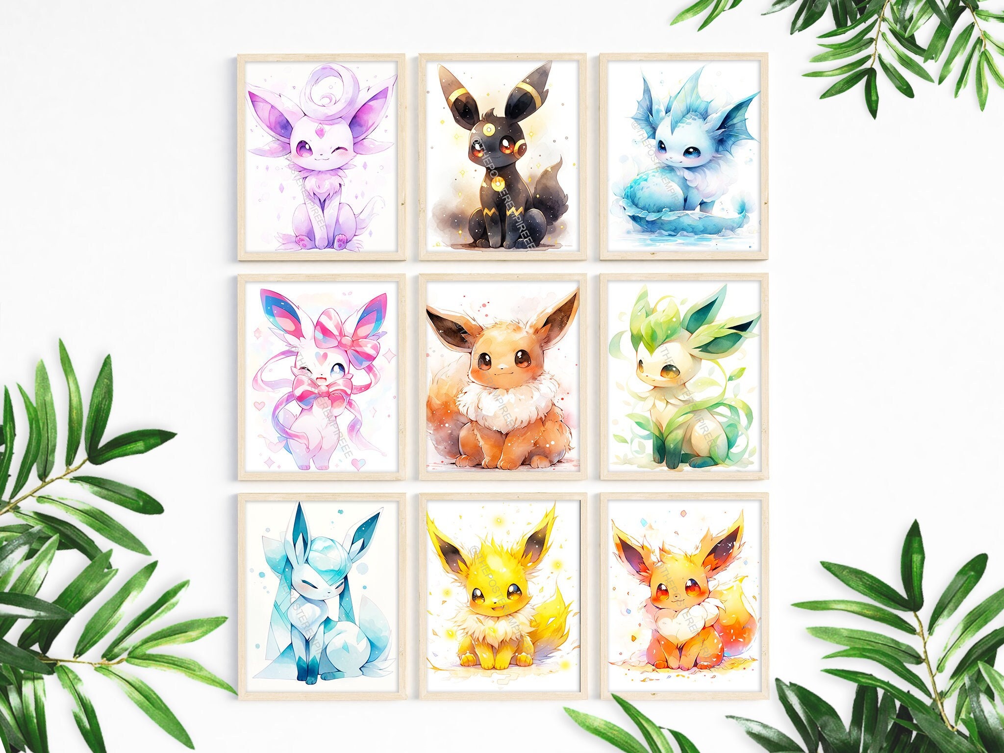  Bundle - 2 Items - Pokemon Eevee Evolutions Poster - 91.5 x  61cms (36 x 24 Inches) and a Set of 4 Repositionable Adhesive Pads for Easy  Wall Fixing: Posters & Prints