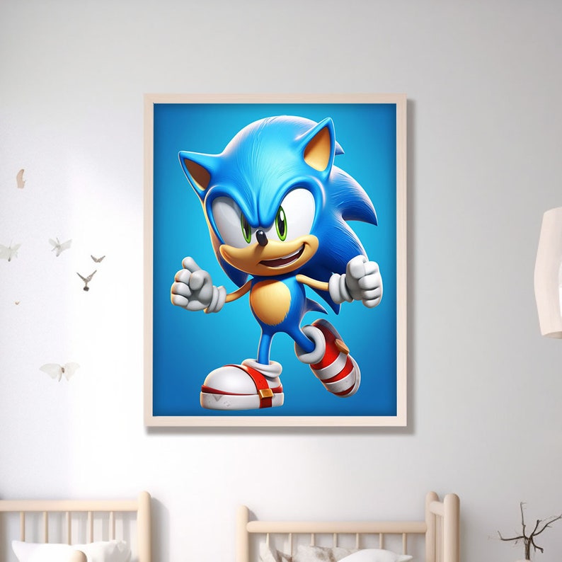 Printable Sonic Wall Art Cartoon Art Sonic Cartoon Style - Etsy