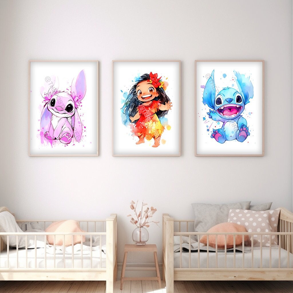 Lilo and Stitch Disney Cartoon Wall Art Poster Print Picture Home Kids A4  A3