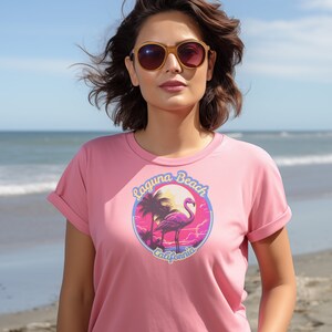 Classic 80s California Laguna Beach Tee Shirt With Original One of a Kind Retro 80s Graphic