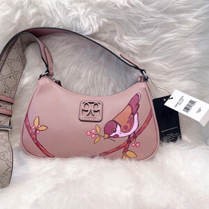 Bolso Nine West pintado a mano con diseño de pájaro