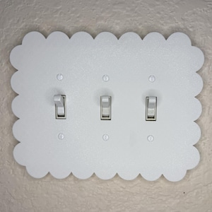 White Fluffy Cloud Triple Toggle Light Switch Cover Cute Wall Plate for Kids Room Nursery Decor Soft Pastel Switch Plate Whimsical Baby Room