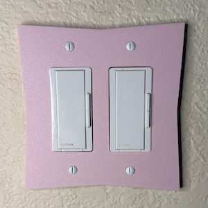 Double Rocker Curved Hourglass Light Switch Cover Plate Personalized Unique Modern Wall Decor for Bedroom Living Room or Office Decor Accent