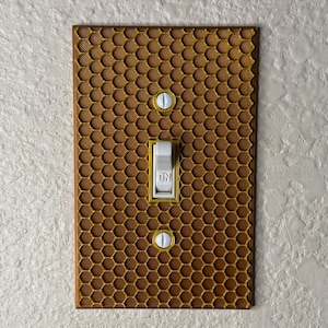 Honeycomb Light Switch Cover Plate for Bedroom or Living Room Decor, Bee Hive Wall Plate Cover, Modern Honey Bee Switch Cover Art