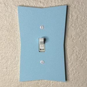 Single Pastel Ice Curved Hourglass Light Switch Cover Plate, Unique Modern Wall Decor for Bedroom Living Room or Office, Decorative Accent