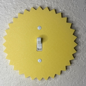 Pointy Circle Light Switch Cover in Multiple Colors, Unique Geometric Switch Plate, Modern Decorative Wall Plate for Home Decor