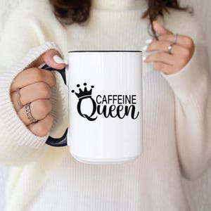 Tazza da caffè Caffeine Queen: divertente tazza in ceramica con accenti regalo