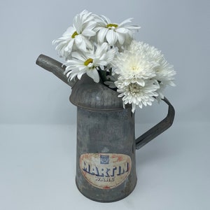 Vintage Martinware Oil Can Flower Vase, vintage half gallon oil can, General Metalware Company oil can, vintage oil can w spout, old oil can