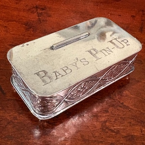 Vintage Victoria Silver Plate Baby Box: Floral Filigree Hinged Lid