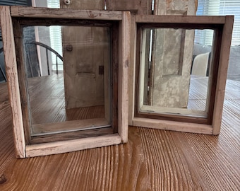 Outer Banks Vintage Windows, choice of 2, each sold separately. Use as a frame, shadow box or display shelf.
