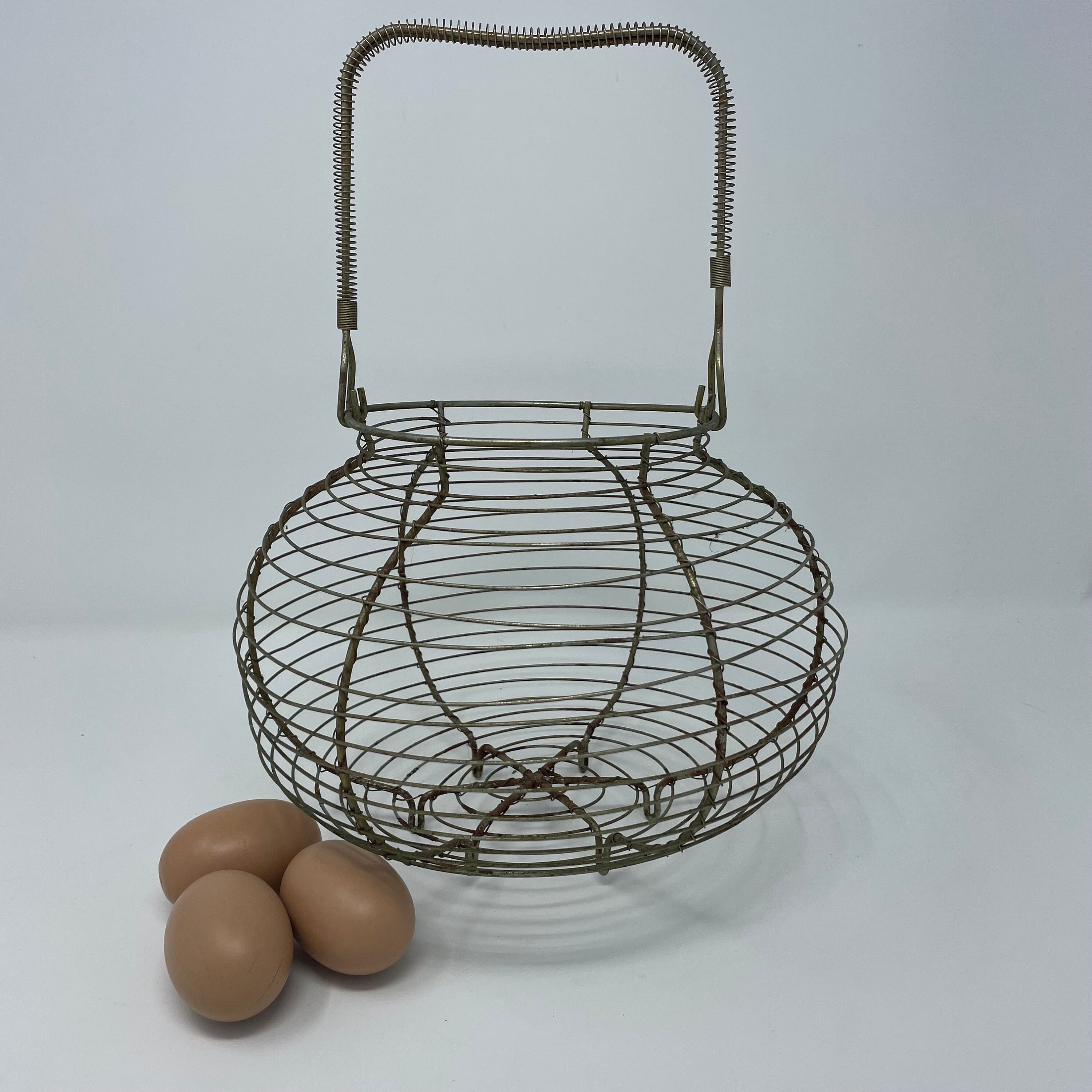 Primitive Metal Wire Chicken Egg Basket,farmhouse Decor , Chicken Egg