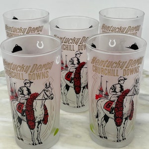 1962 Kentucky Derby Glasses from Churchill Downs, 5 matching glasses available, Kentucky Derby memorabilia, Churchill Downs memorabilia image 9