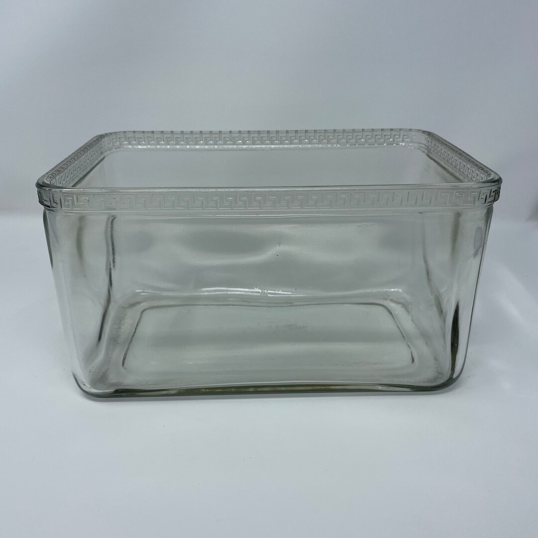 Antique Glass Battery Box Decorative Greek Key Design Flower Etsy