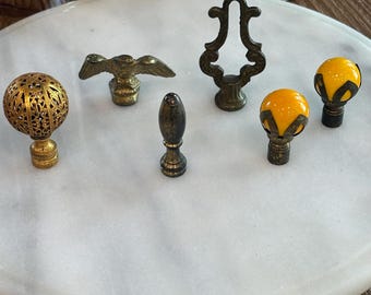 Vintage Lamp Finials in Antique Brass, choice of (5). Unpolished to preserve the patina. Each sold separately.