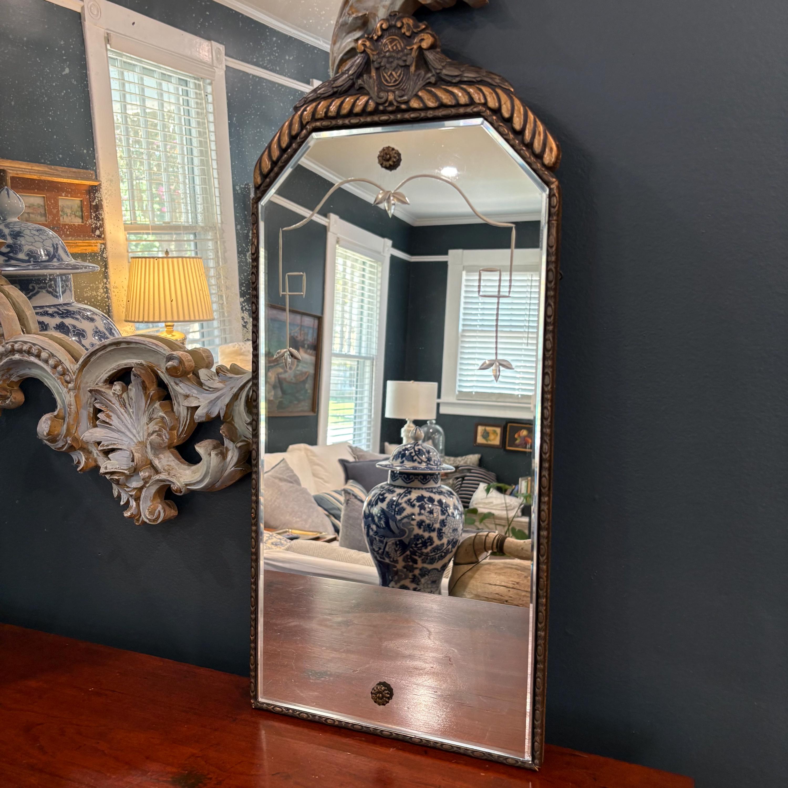 英国アンティーク壁掛けカッティングミラー/ベベルドミラー/鏡(85-257-2) Antique Etched and Beveled Mirror - Etsy