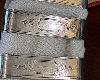 Antique Silver Plate Napkin Rings, choice of 3 matching napkin rings, (sold separately).