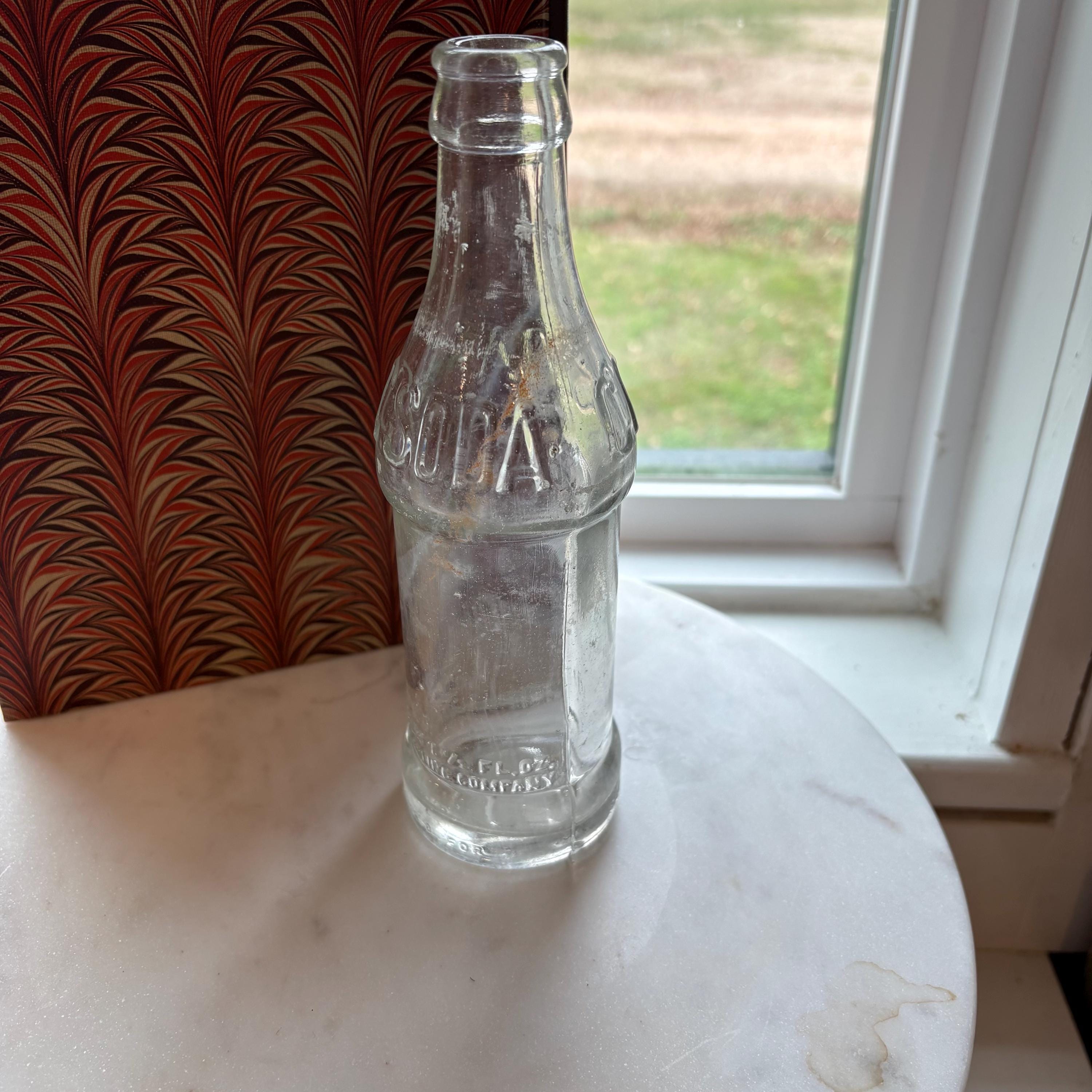 Vintage 1940's Coca-cola Bottle or CC Soda Bottle; 6.5 Oz