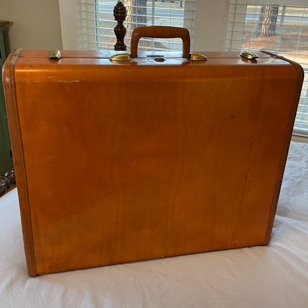 Vintage Samsonite Suitcase, Vintage Brown Leather Suitcase, Vintage