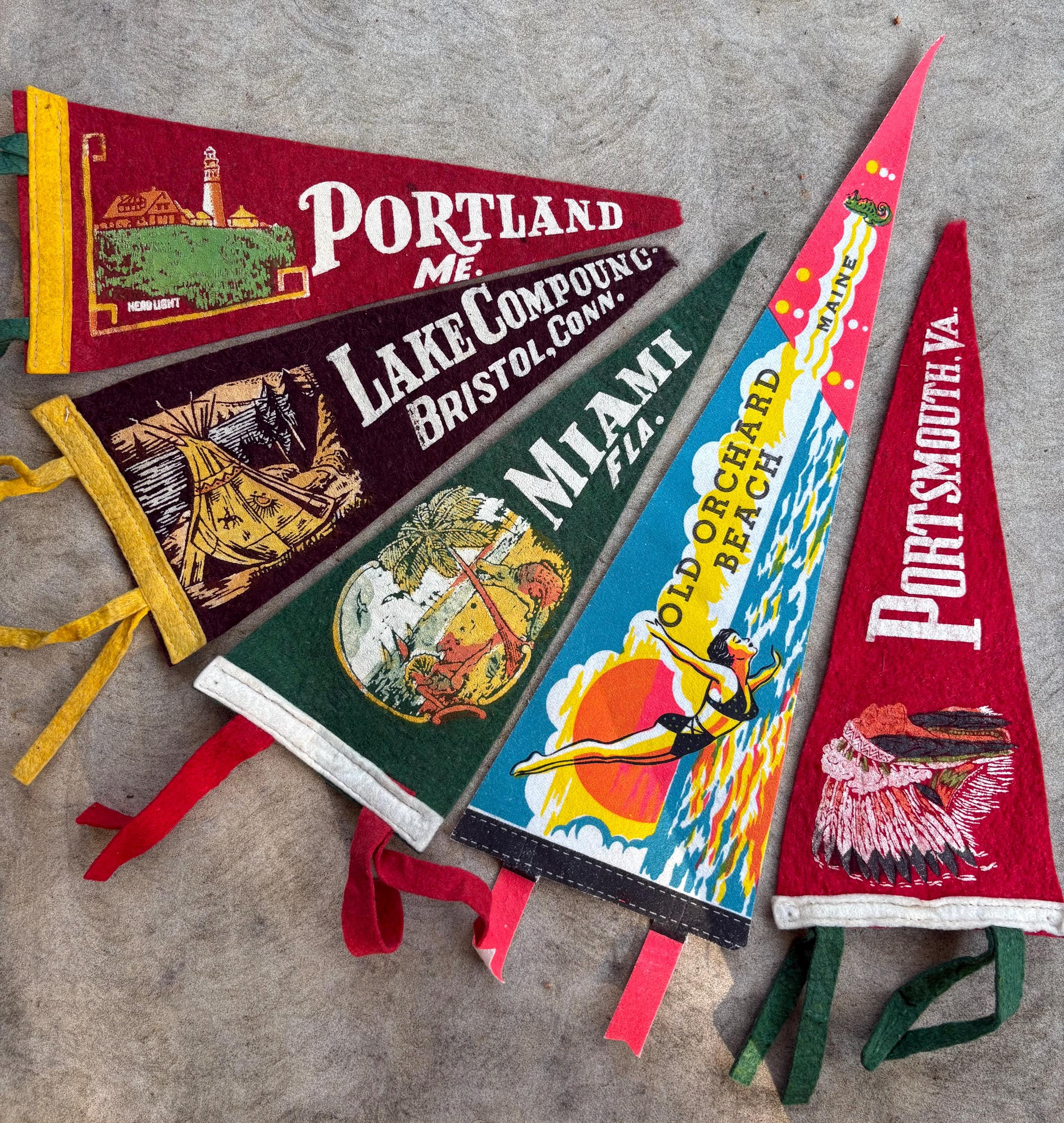 Vintage Usa Souvenir Pennants - Etsy