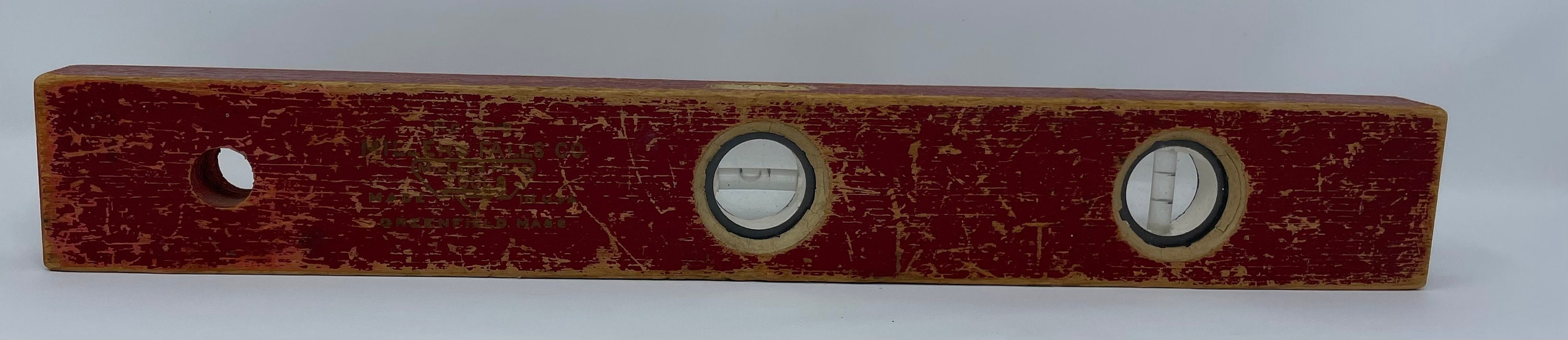 Vintage Level in Old Red Paint by Millers Falls Company, Vintage Wood