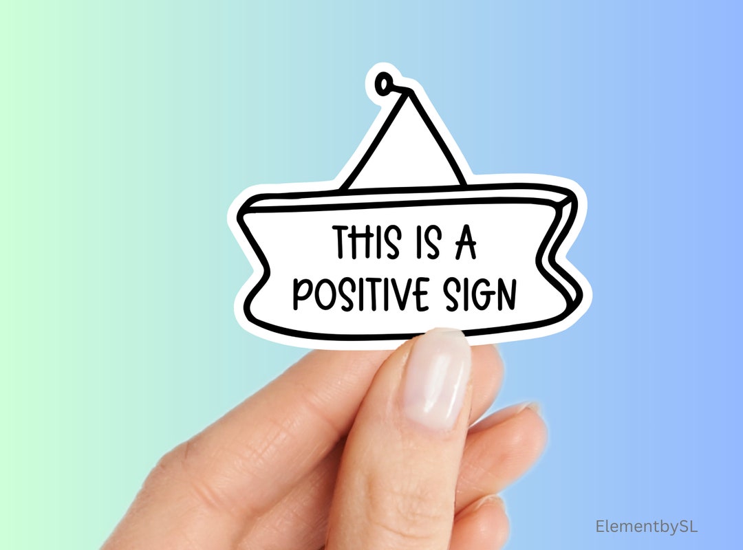 This is a Positive Sign Vinyl Sticker Decal, Wooden Hanging Sign Vinyl ...