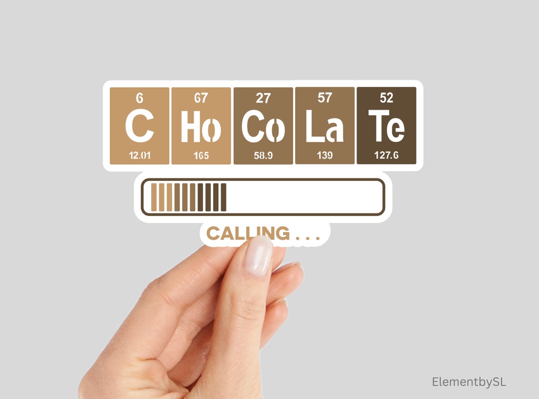 Chocolate Calling Sticker: Periodic Table Waterproof Vinyl Decal - Etsy