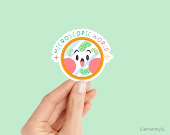 Microscopic World Sticker: Science Lab Petri Dish, Waterproof Vinyl (E-A63)