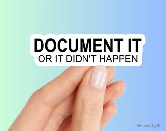 Document It Sticker: Laptop, Water Bottle Decal