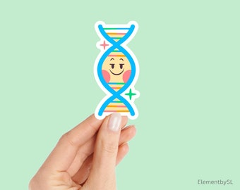 Blue DNA Sticker: Science Lab Decor, Waterproof Vinyl (E-A64)