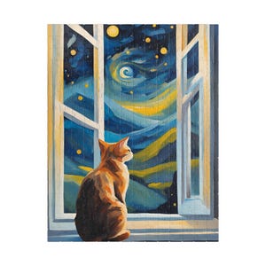 Puzzle, starry night cat puzzle - 110, 252, 520, 1014-piece, fun jigsaw, challenging game, cat lover gift, stress relief activity, relaxing