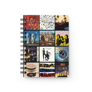 Classic Rock Album Journal, Hippie 60s and 70s rock Journal, Classic Rock Music Journal, Rock Album Spiral Bound Journal