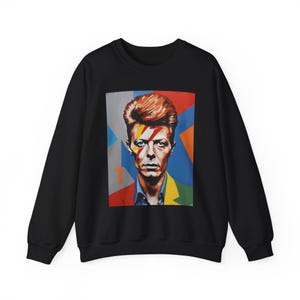 David Bowie Art Crewneck Sweatshirt, David Bowie Sweatshirt, David Bowie Top, David Bowie Gift, Famous Singer Sweatshirt, Music Sweatshirt