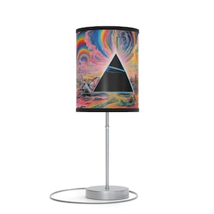 Trippy Pink Floyd Lamp, Dark Side of the Moon Lamp on a Stand, US|CA plug, Pink Floyd Decor, Pink Floyd Gift, Hippie Lamp, Trippy Lamp
