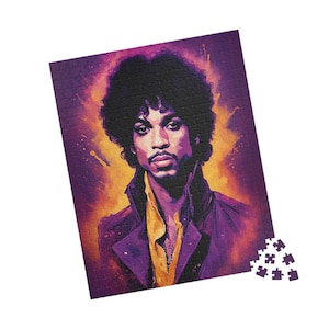 Prince Purple Rain Themed Artwork Puzzle, Icon Prince Puzzle, Purple Rain Adult Puzzle, Prince Adult Jigsaw Puzzle(252, 520, or 1014-piece)