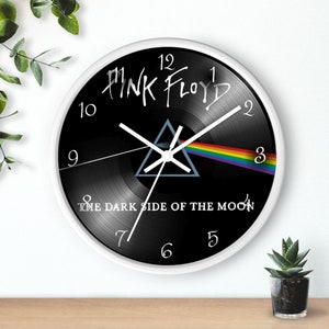 Horloge murale de l’album Pink Floyd, horloge murale de l’album Dark Side of the Moon, décor Pink Floyd, décor rock classique, décor Stoner, horloge murale hippie