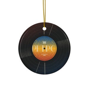 Cute vintage record Ceramic Ornament, Music album Christmas ornament, Holiday musical ornament, music Christmas decoration