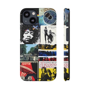 Classic Rock Album Phone Case With Card Holder, 60s and 70s Rock Phone Case,Music Phone Case, Beatles, Hendrix Phone Case, Hippie Phone Case