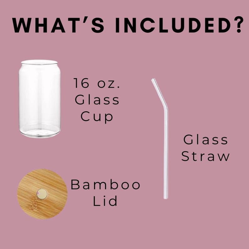 Bumblebee 16 Oz Glass Cup With Bamboo Lid + Straw // Iced Coffee Cup ...