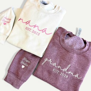 Custom Grandma Sweatshirt With Grandkids Names On Sleeve, Personalized Granny Hoodie, Gramma Outfit, Mothers Day Gifts, Christmas Gift image 4