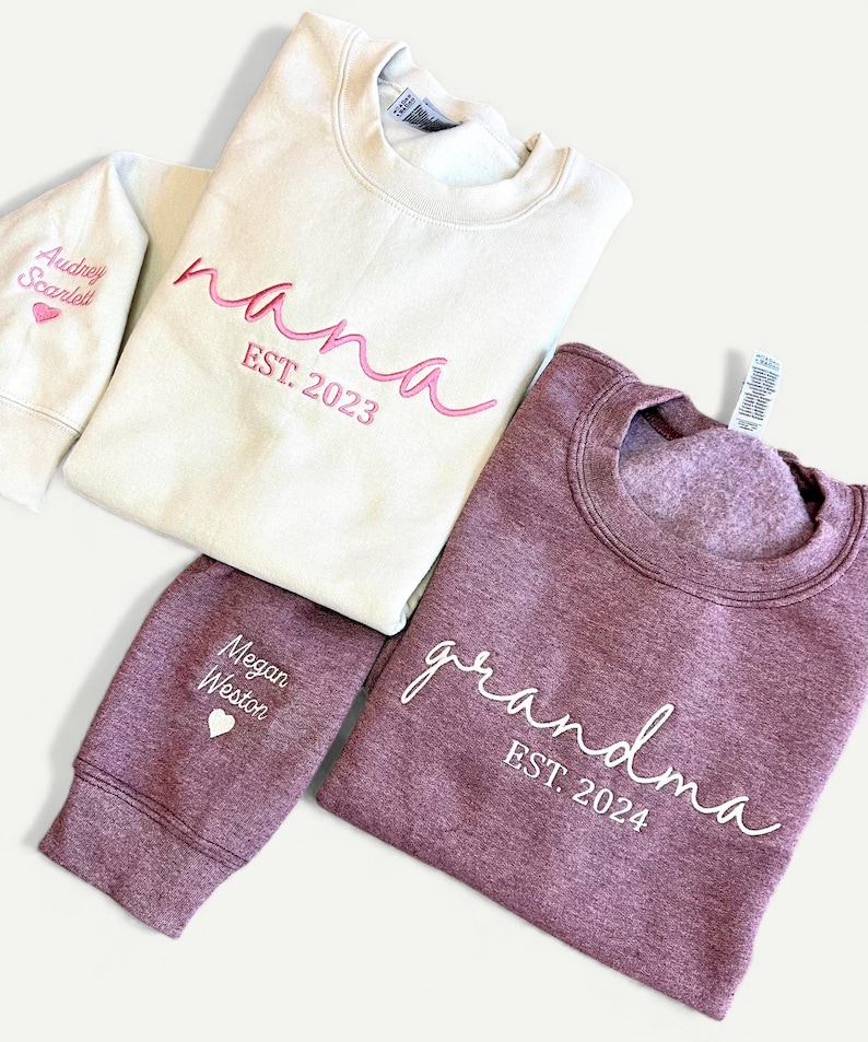 Custom Grandma Sweatshirt With Grandkids Names On Sleeve, Personalized Granny Hoodie, Gramma Outfit, Mothers Day Gifts, Christmas Gift image 4