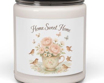 Vintage Floral Teacup Bouquet Candle | Scented Soy Candle