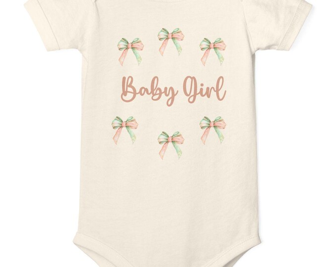 Bows Baby Girl Bodysuit, Cute Infant Jersey One Piece for Newborns, Baby Shower Gift, Toddler Costume, Adventure Theme