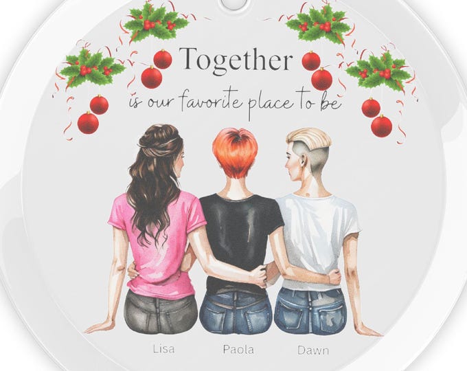 Friendship Glass Ornaments - Unique Home Decor for Christmas Tree, Friend Gift, Holiday Decoration,