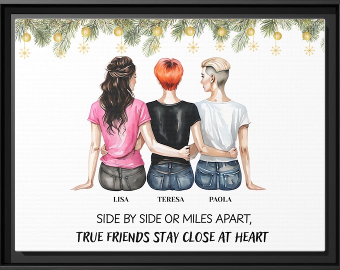 Personalized Framed Friendship Canvas Art, Wall Decor, Gift for Friends, Home Decor