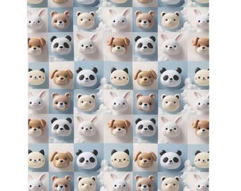 Cute Animal Print Velveteen Plush Blanket, Cozy Kids Blanket, Nursery Blanket, Baby Shower Gift, Soft Throw Blanket